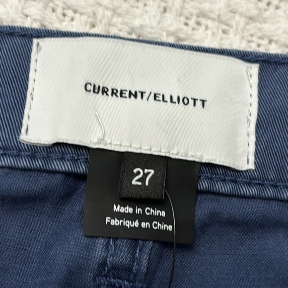 CURRENT/ELLIOTT The Debbie Crop pants 100% cotton twill ankle zips blue 27 BNWT - Picture 7 of 14